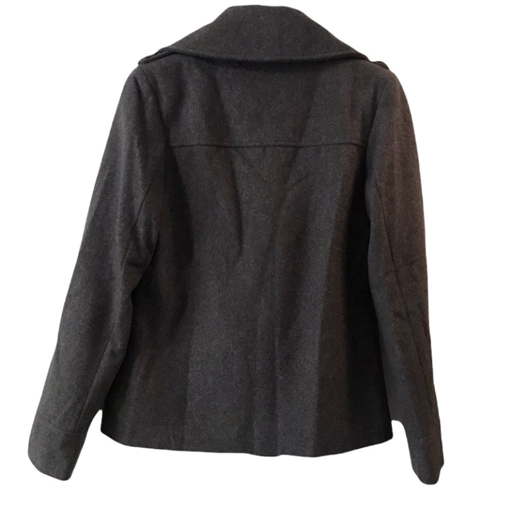 Merona Women’s Classic Wool Blend Double Breasted Gray Button Up Peacoat Size S - Picture 2 of 7